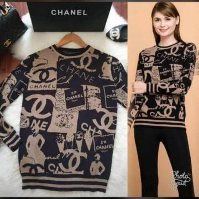 Atasan  baju  rajut chanel  import Shopee Indonesia  Atasan  baju  rajut chanel  import Shopee Indonesia