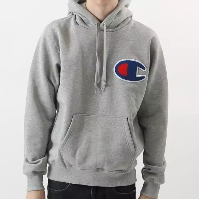 CHAMPION BIG LOGO GREY HOODIE ORIGINAL