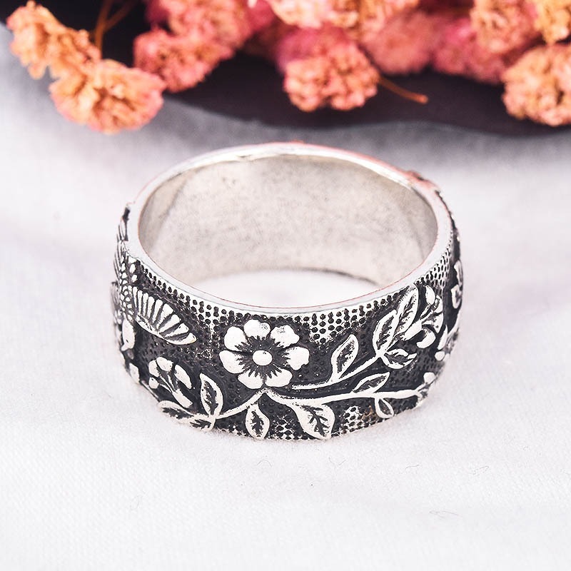 Vintage Silver Black Personalized &amp; Creative Ring