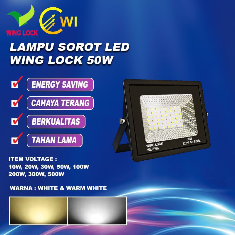 lampu LED kap sorot 50 Watt winglock putih kuning