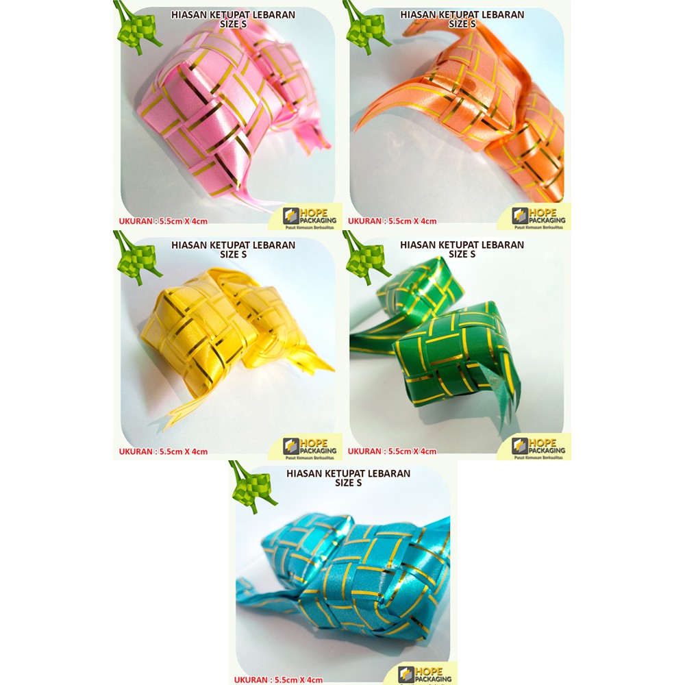 Ketupat Pita lebaran termurah Satin Mini/Hiasan Pita Lebaran/Hiasan Hampers 5.5 x 4 cm