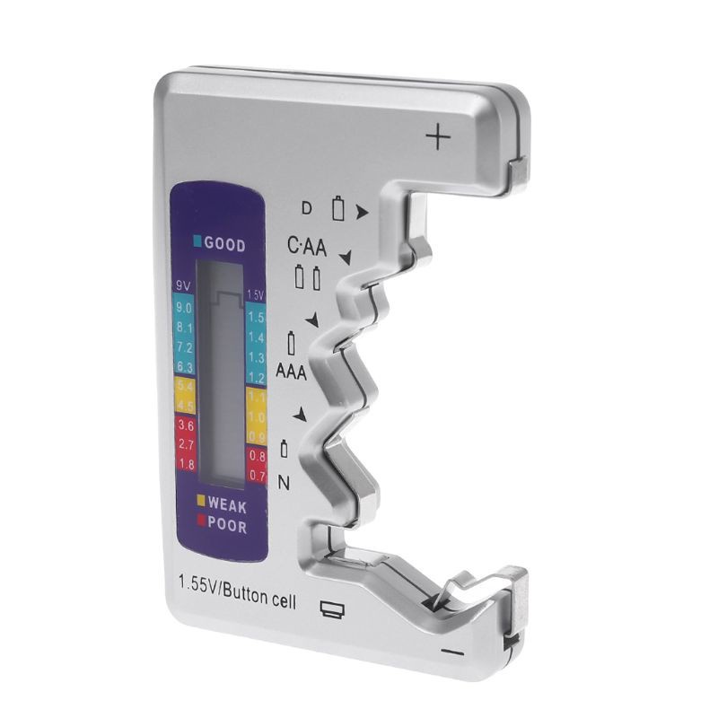 CRE  Digital Battery Tester Battery Capacity Detector For C/D/N/AA/AAA/9V 6F22 Batteries /1.55V button cell