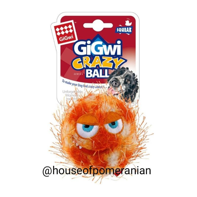 mainan anjing gigwi squeaky crazy ball dog toys bola foam rubber