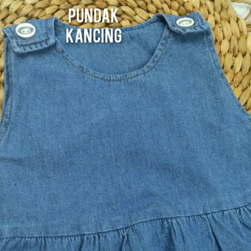 Dress Anak Perempuan / Dres Anak Perempuan / Dress Jeans Anak Overall SAKU REMPEL By Laurakids 2-5 Tahun