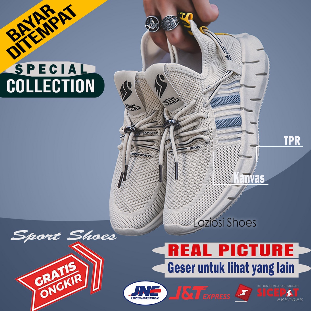 Sepatu Sneakers Crem Cool Pria Original Import Sneakers Casual Model Sport Keren Terbaru Boots Kets 