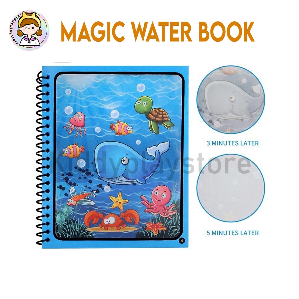 Jual Magic Water Book Buku Mewarnai Ajaib Bisa Dipakai Berulang Kali