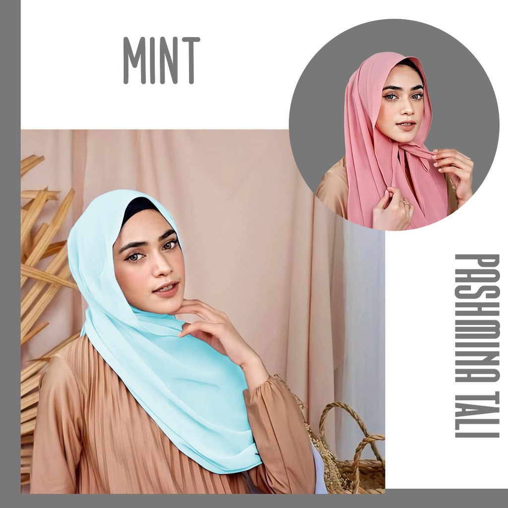 COD- HIJAB PASHMINA TALI DIAMOND CREPE / SABYAN JAHIT TEPI PASMINA KERUDUNG POLOS MUSLIM - YELONIX