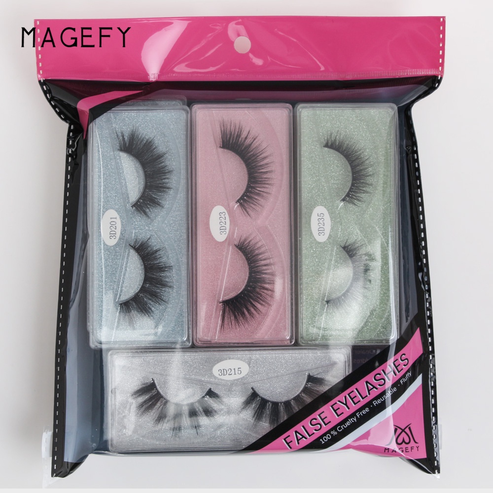 MAGEFY 12 Pairs/Box 3D Handmade False Eyelashes Synthetic Hair 10-15mm Waterproof Soft Thick Natural  False Eyelashes Makeup Beauty Tools