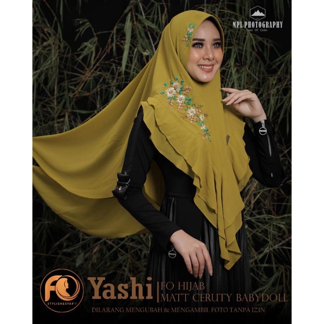 yashi fo hijab Khimar syar'i terbaru sulam