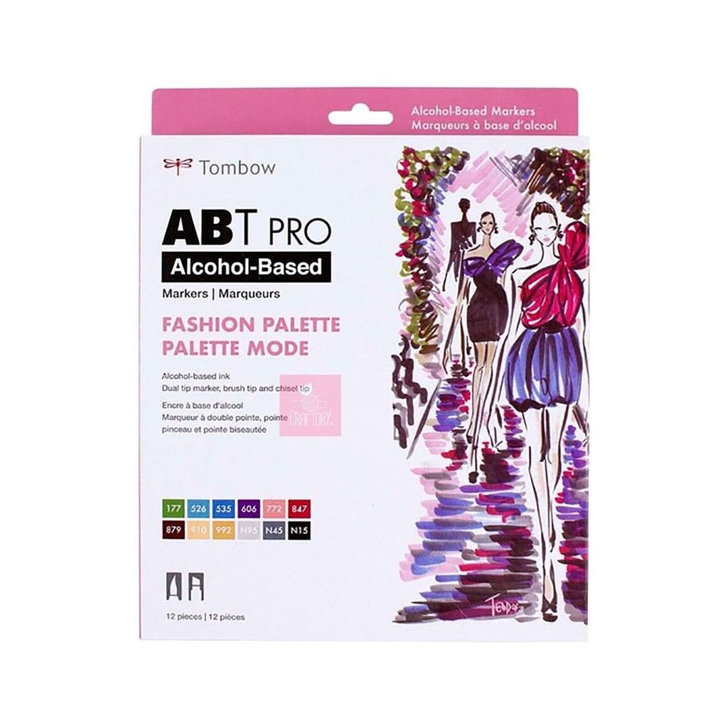 

Tombow ABT Pro FASHION Palette Art Markers Set 12 Dual Tip Brush Pen