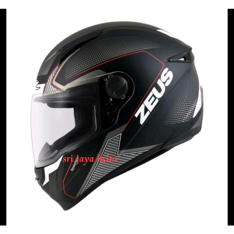 HELM ZEUS 811 AL 6 BLAK DOFF/RED FREE VISOR SMOKE