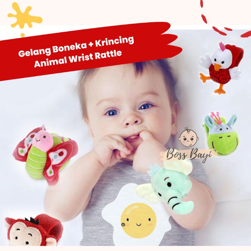 Mainan Gelang Boneka Bentuk Hewan / Rattle Gelang Bayi