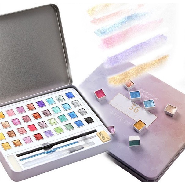 

[LBS] Glittery Pearl Watercolor Paper Nail Art / Cat Air Glitter