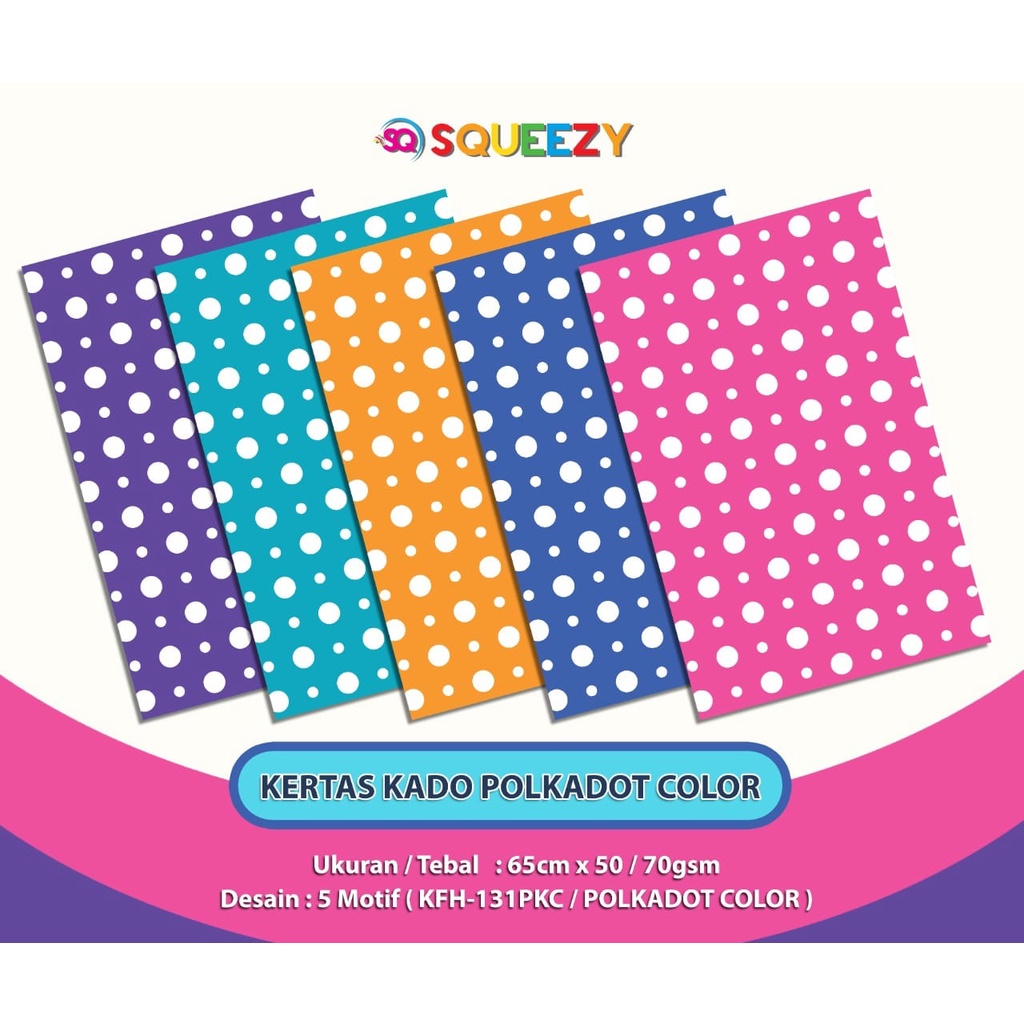 

Kertas Kado Sampul Hadiah Packing Bungkus kado Polkadot Colour