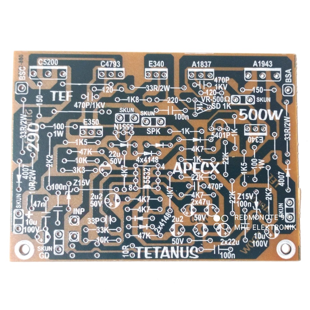 PCB Power Amplifier Apex Apec TEF 500Watt Tetanus Tipe 290