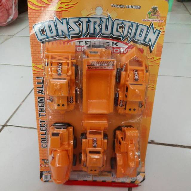 MAINAN ANAK MOBIL MOBILAN OCT6347 CONTRUCTION KONTRUKSI ISI 6PCS