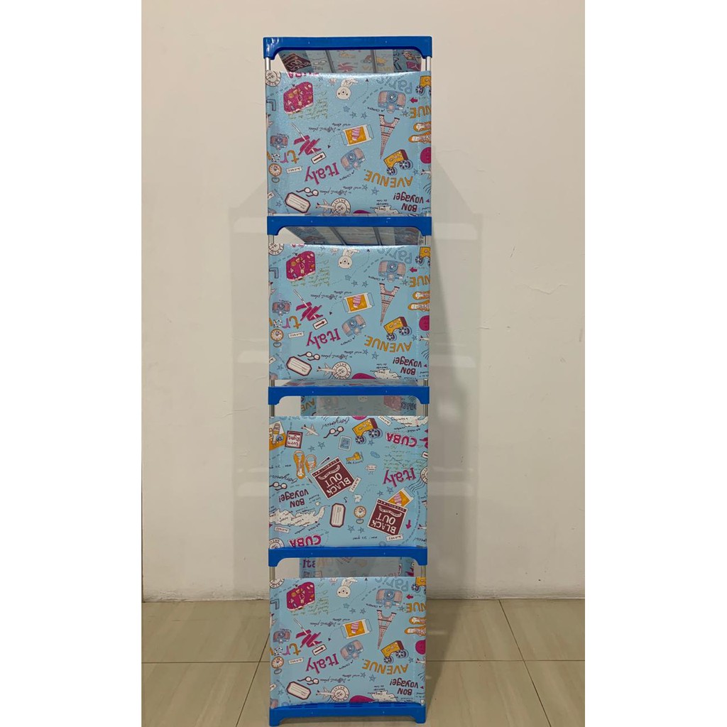 (1KG) SHENAR RAK BUKU 1X5 MOTIF POLKADOT, HITAM PUTIH, RAK SERBAGUNA BISA BONGKAR PASANG