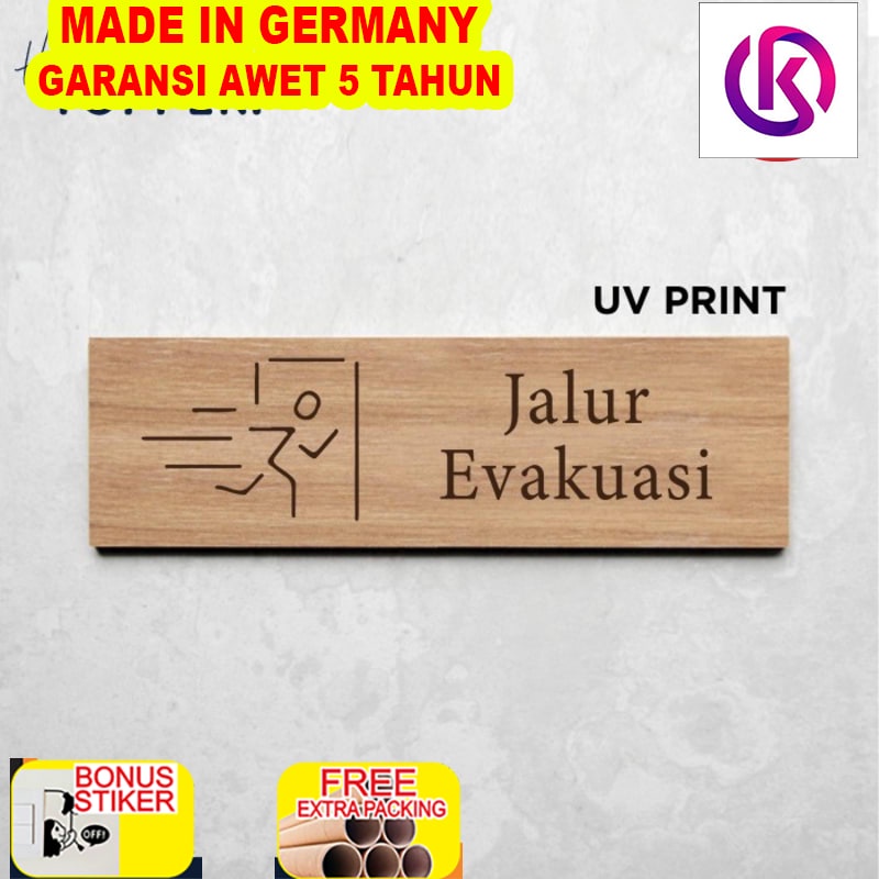 

Grosir Sign Jalur Evakuasi Sign Board UV Print Kayu - Kyoto Style Signage - 25x7