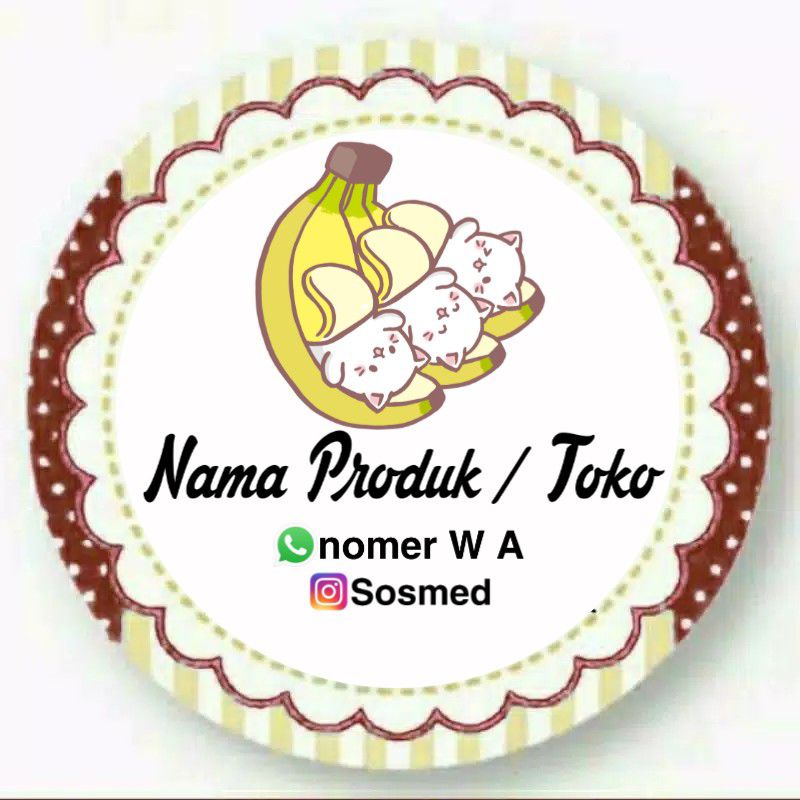 

(MINIMAL ORDER 100 PCS) Stiker Produk Cemilan / Snack / Keripik Pisang