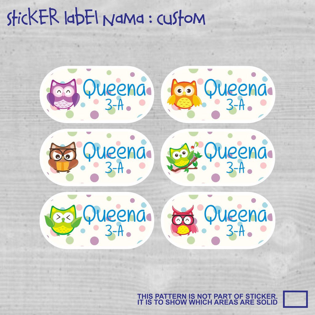 Sticker Label Nama Anak Kartun Cute Lucu SLNAT 016 Shopee Indonesia