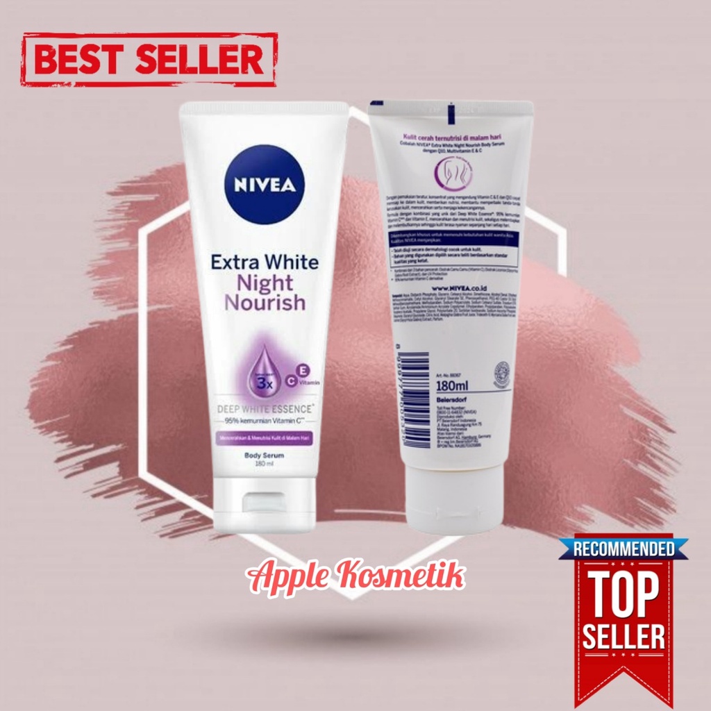 NIVEA Extra White Body Serum 180ml NIGHT NOURISH - Apple_Kosmetik