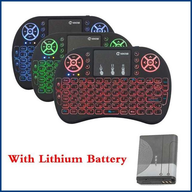 Wireless Keyboard Mini Backlight RGB 2.4GHz Touch Pad &amp; Mouse - i8