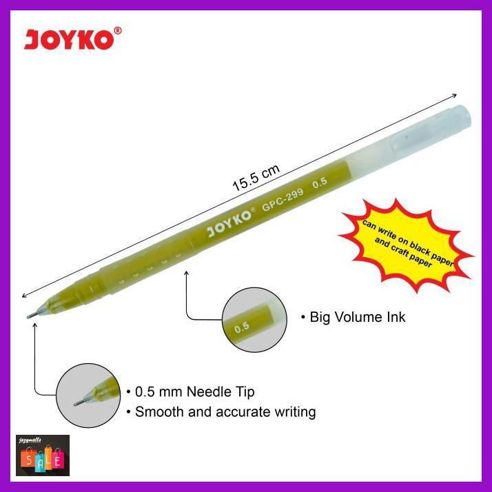 

Silutala- Color Gel Pen Pena Jel Warna Joyko Gpc-299 Premium Color 10Warna 0.5Mm -Ori.