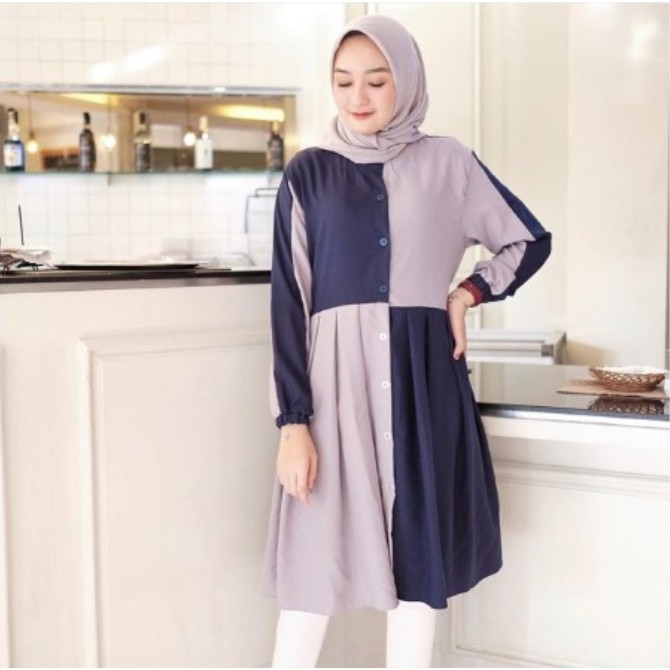 LORA TUNIK / MOSCREPE / FASHION MUSLIM / TERMURAHSOLO0