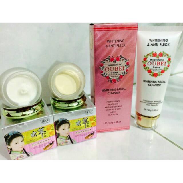PAKET CREAM HERBAL CORDYCEPS CORDY + CLEANSER SABUN OUBEI