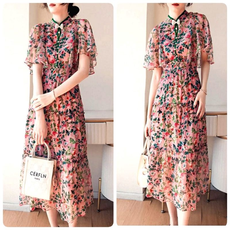 12346 Valencia Tiered Midi Dress