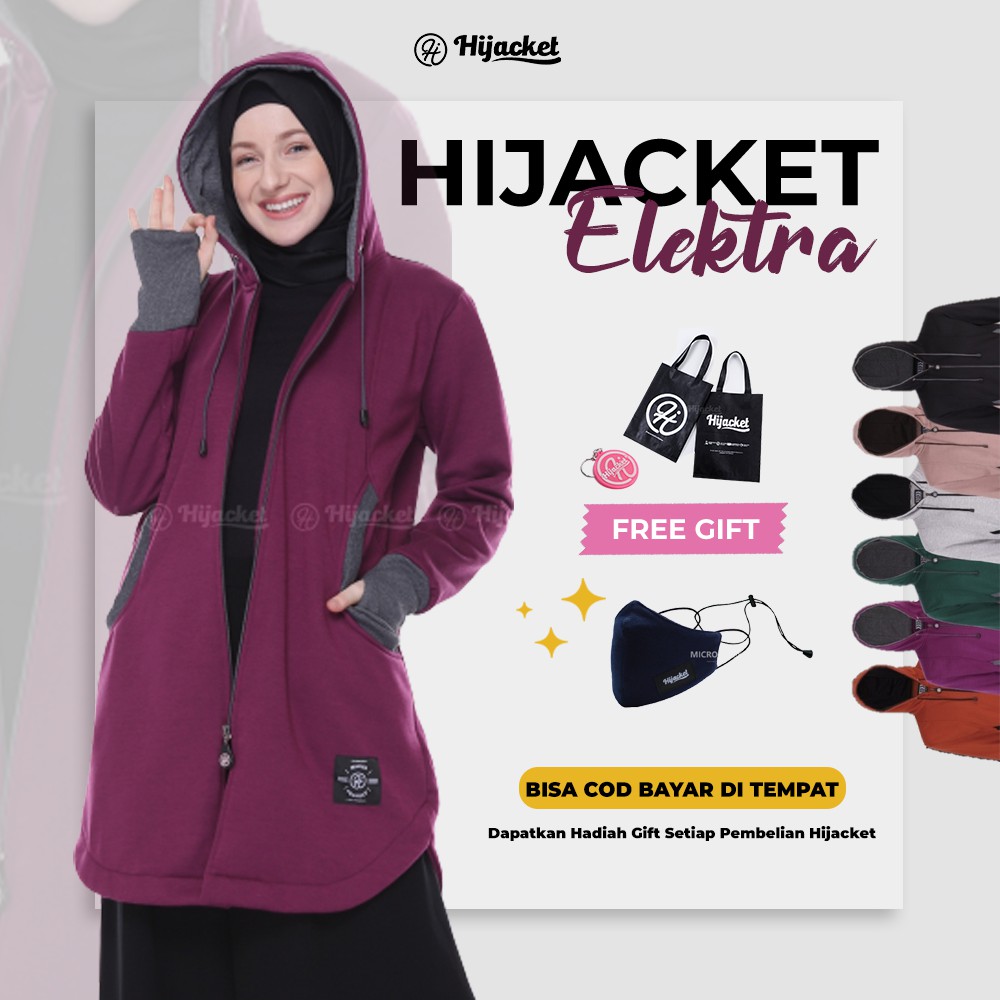 Hijacket Elektra Jaket Hijab Jaket muslimah Pakaian Wanita Syari