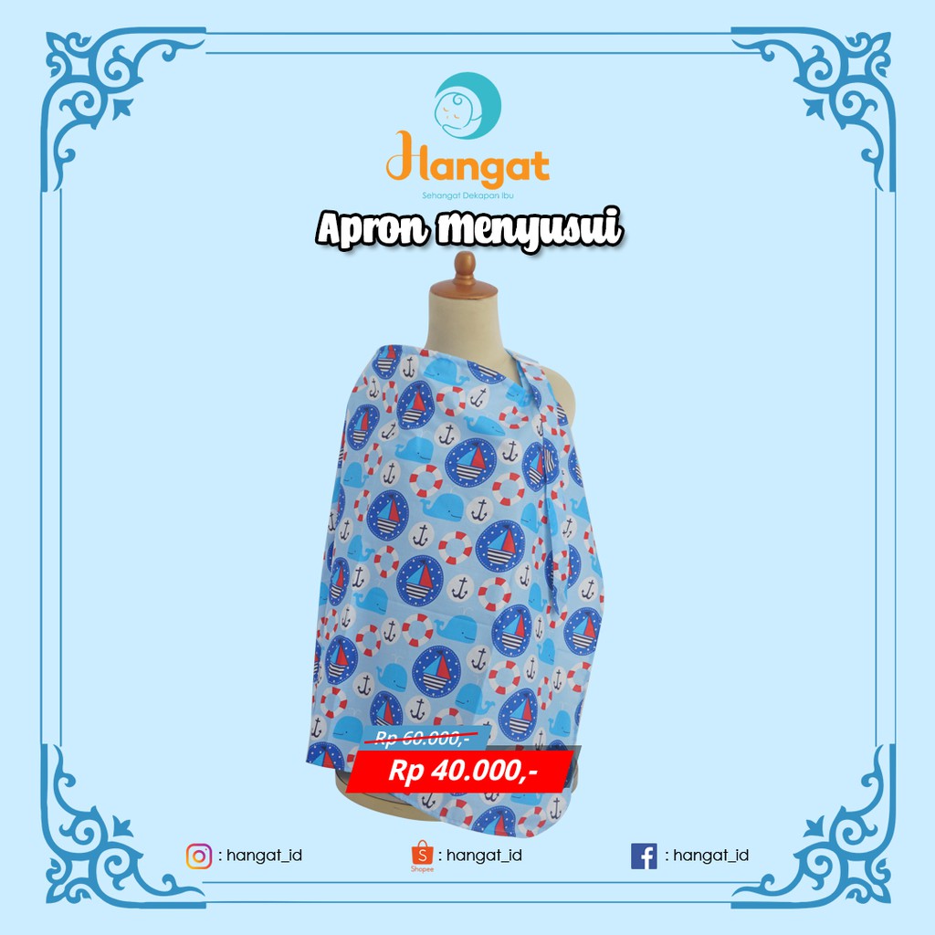 Apron Menyusui Motif Sailor Ready Stock - Hangat_id