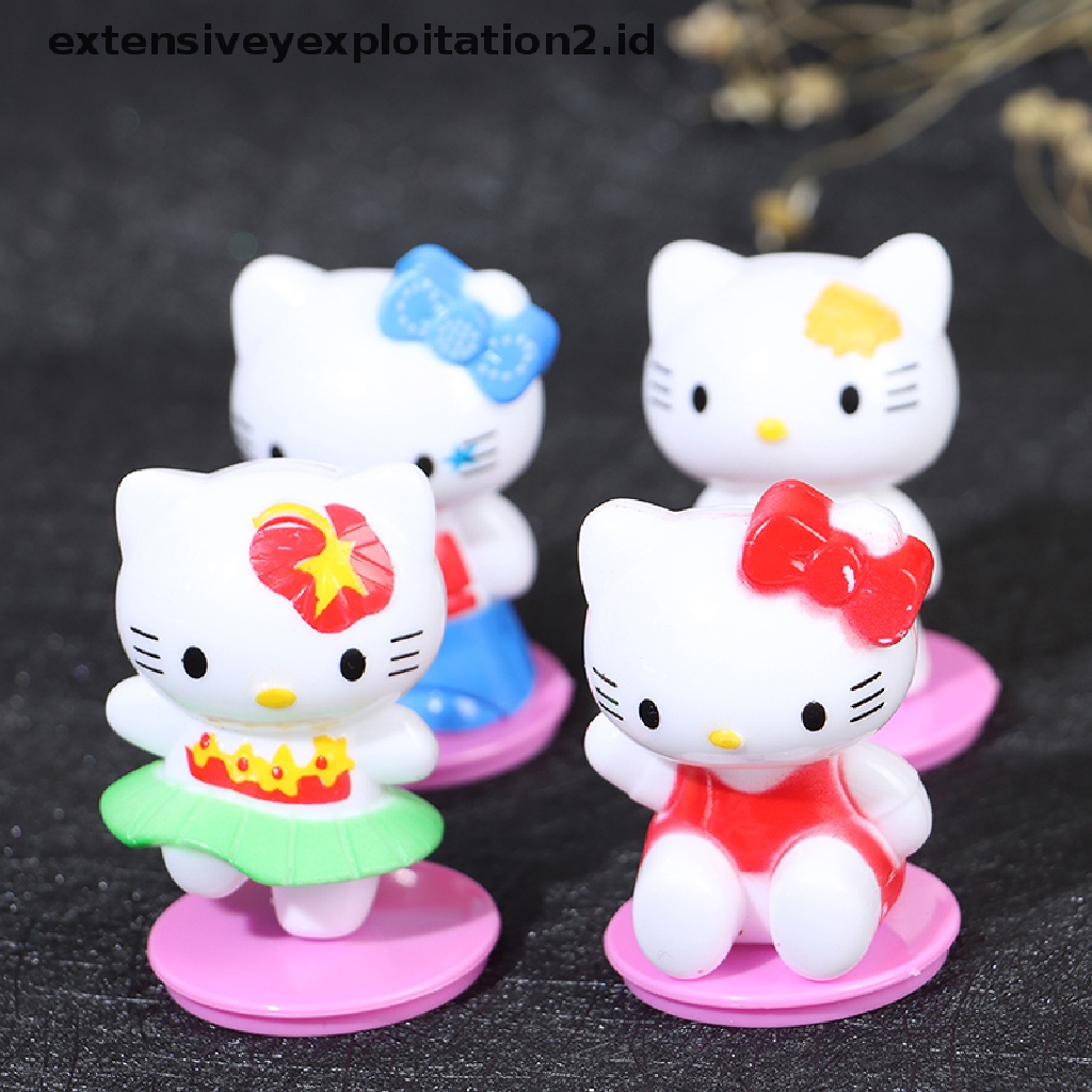 8pcs / set Boneka Hellokitty Handmade Untuk Dekorasi Kue