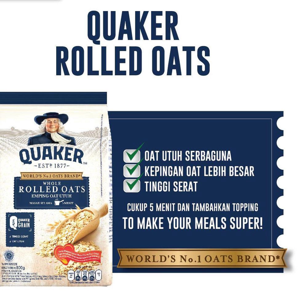 

Termurah 12.12 Quaker Rolled Oats 800gr や