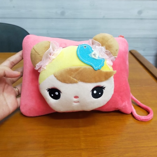 Toysopedia Dompet Anak Kotak Cewek Angela size 20x15cm/dompet hape/dompet kosmetik/dompet koin