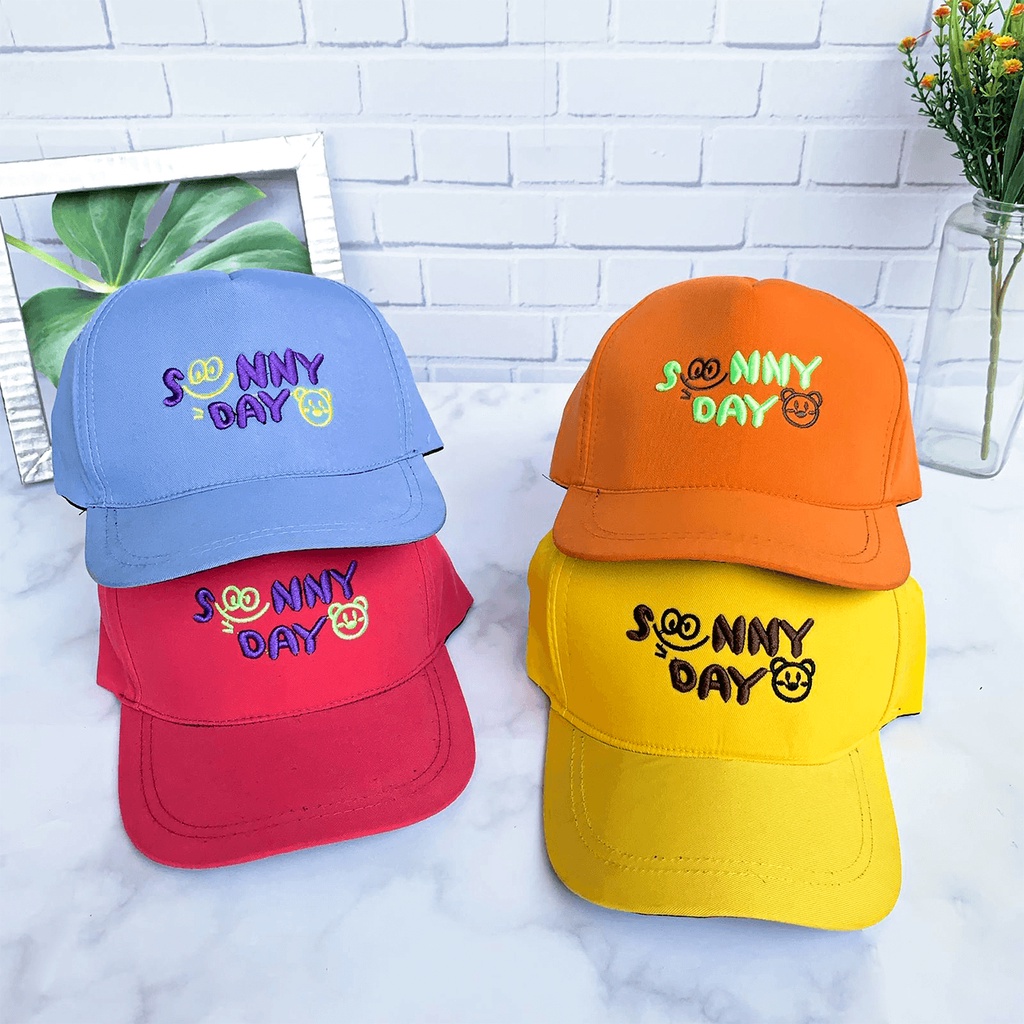 PHILEO | TOPI BASEBALL SUNNY DAY BORDIR - TOPI PET ANAK SMILE BEAR FULLCOLOUR-3