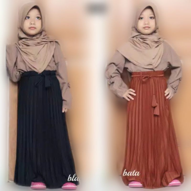 Rok Anak Plisket Umur 5 8 Tahun Plisket Premium