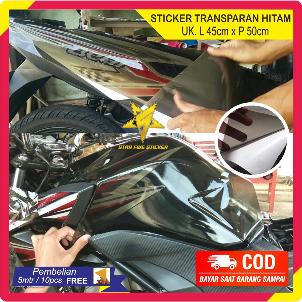 

Stiker Skotlet Body Motor Laminating Sticker Transparan Warna Hitam Pengaman Bodi