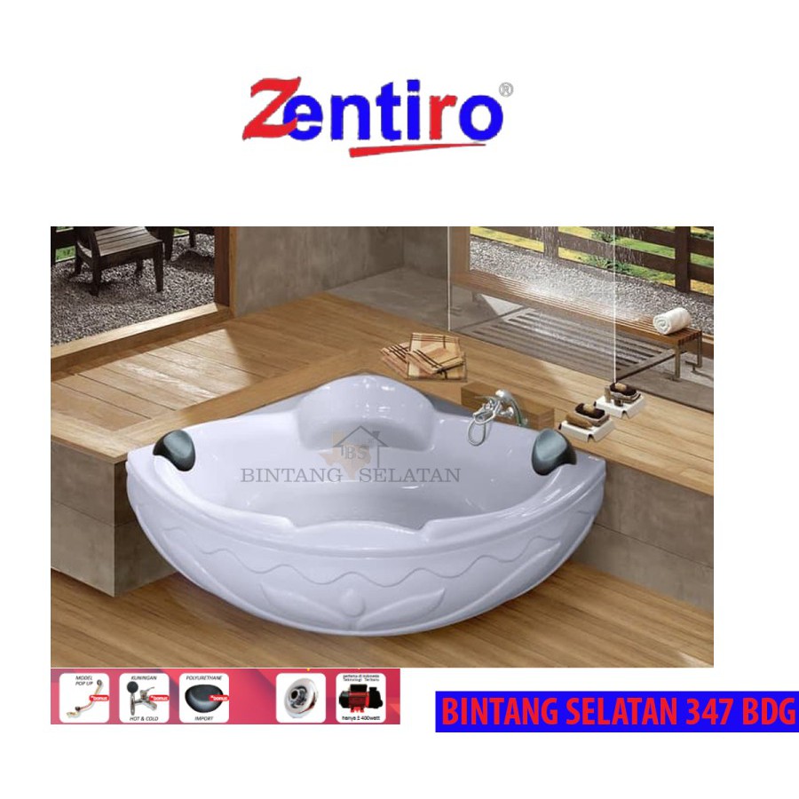 BATHTUB CORNER ZENTIRO / BATHTUB KAMAR MANDI LUISSE PAKET WHIRLPOOL