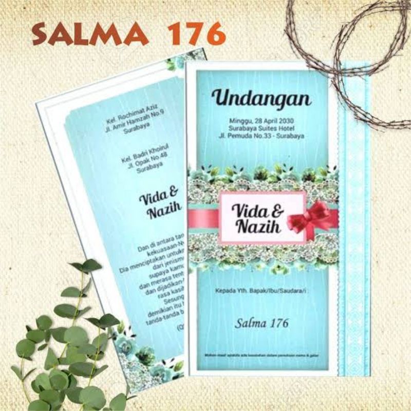 Blangko Undangan Salma 176 undangan pernikahan murah