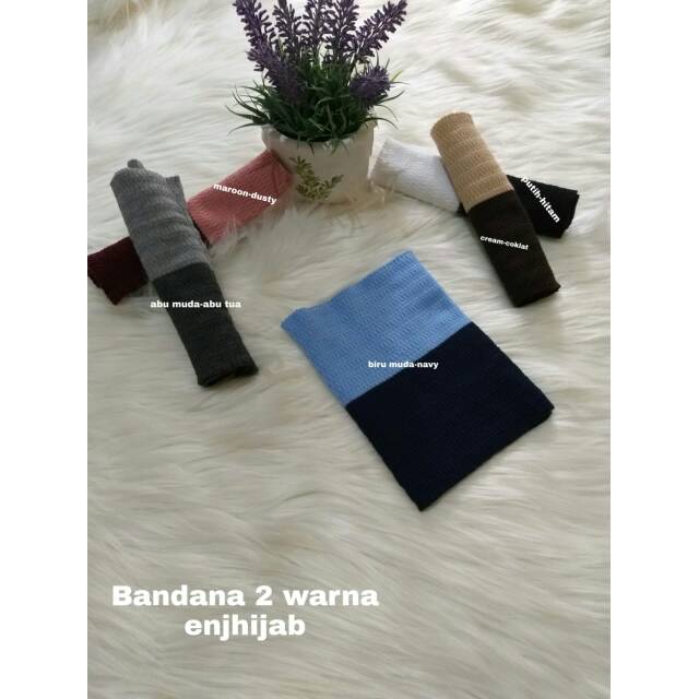 CIPUT BANDANA  RAJUT 2 WARNA / CIPUT BANDANA / DALEMAN HIJAB