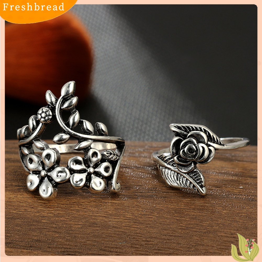 [TERLARIS]Vintage Flowers Vines Leaves Finger Rings Set Women Charm Jewelry Decoration