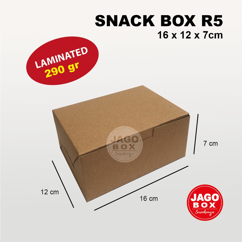 KOTAK DOS BOX SNACK KUE R5 KRAFT 16x12x7 cm SAMBUNG