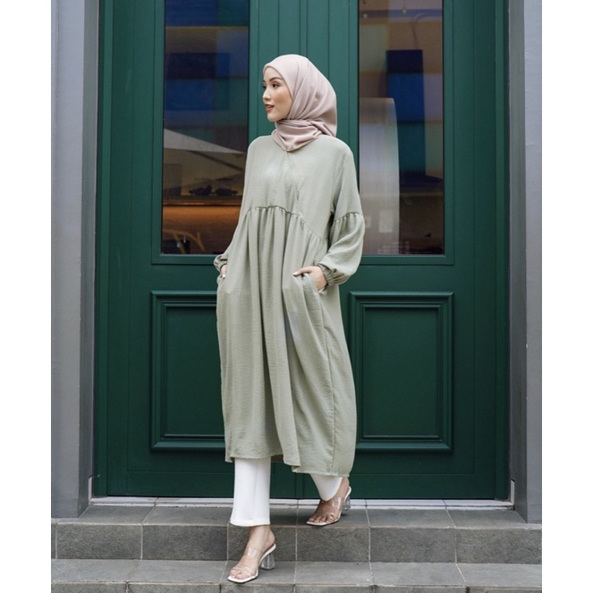 Han-ni midi dress Geulis.id PRELOVED M SAGE hanni midi dress geulis