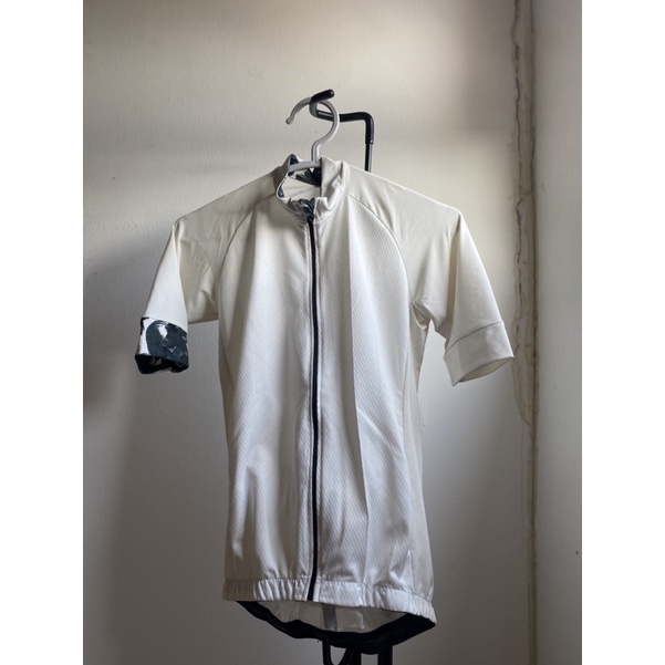 Doubleu arise cycling jersey ombak series AF1 baju sepeda / jersey sepeda - Mono off white, men M
