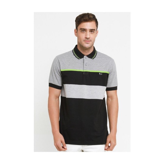 WALRUS Kaos Polo Original Motif Garis Pria