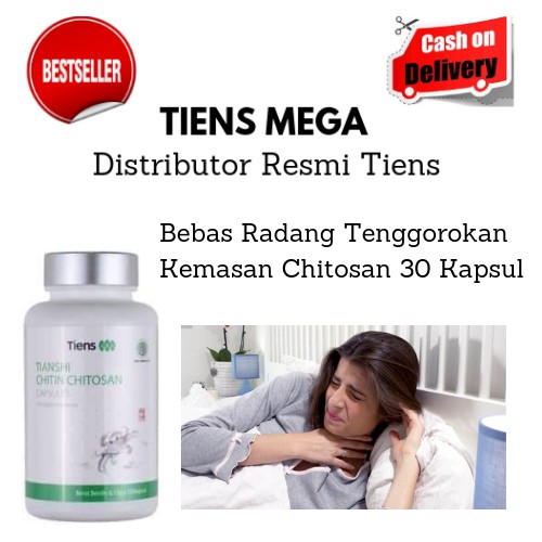 Tiens Bebas Radang Tenggorokan Kemasan Chitosan 30 Kapsul + Kartu Member Tiens Mega
