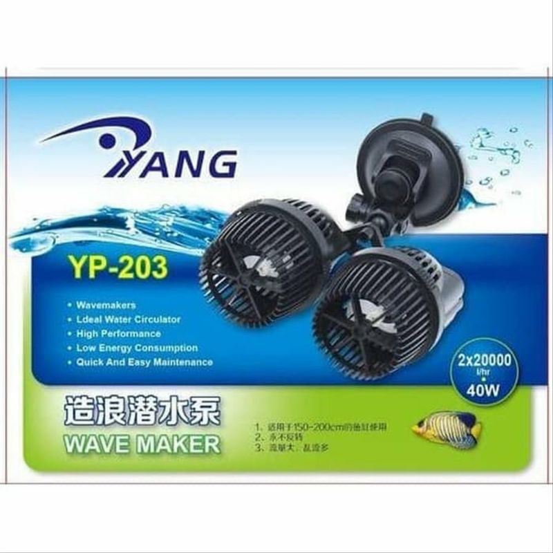 YANG YP 203YP203 Double Fan Wave Maker2x20000LH 40W Alat Pembuat Arus Ombak Aquarium Kolam Ikan Hias