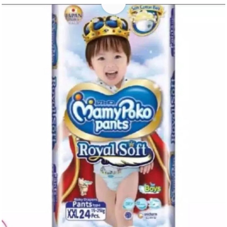 Mamypoko Pants Royal Soft Boys XXL 24 Pampers Mamypoko Celana XXL 24