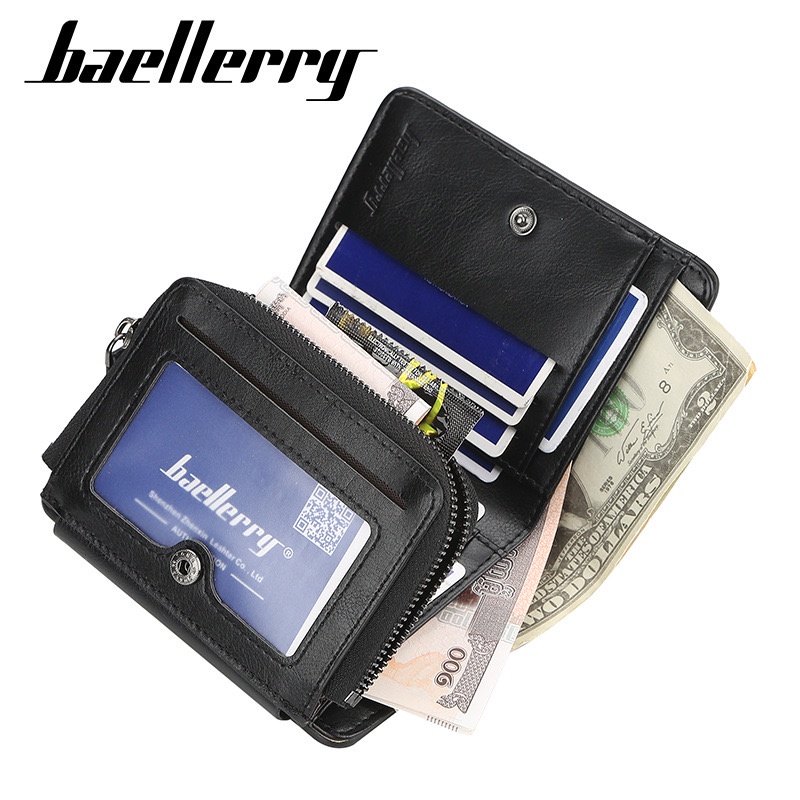 ORIGINAL BAELLERRY D9151 DOMPET UANG TIGA LIPATAN DENGAN TEMPAT KOIN